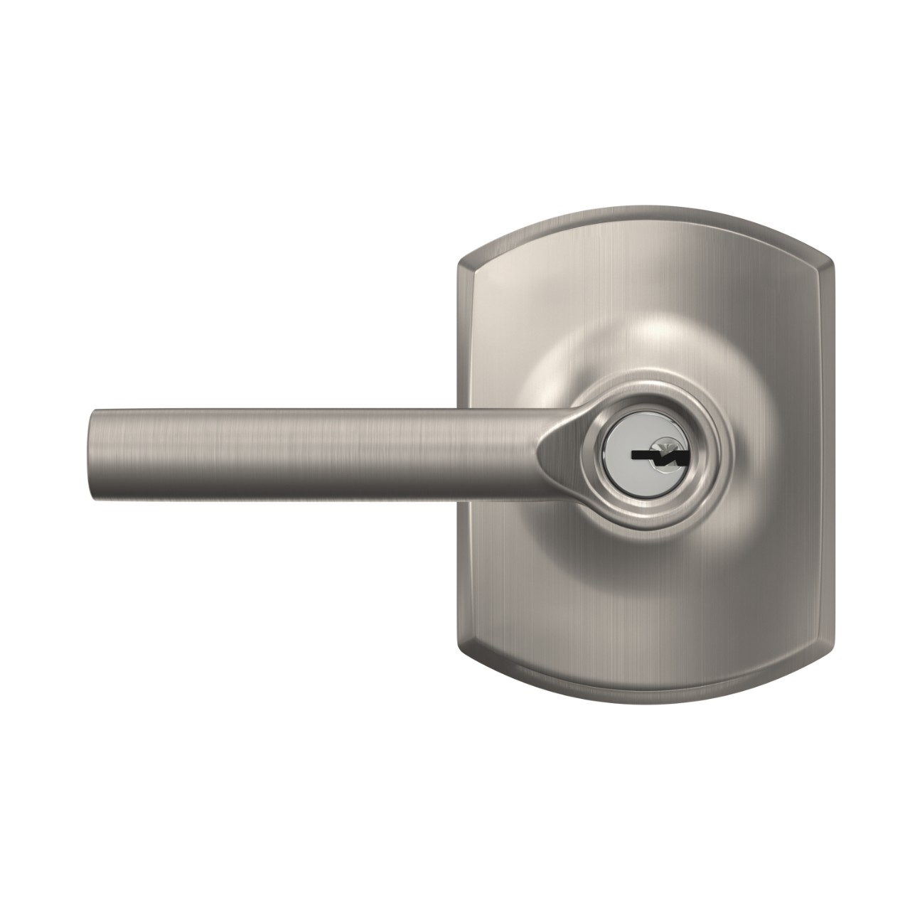 Broadway Lever Keyed Entry Lock with Greenwich Trim
