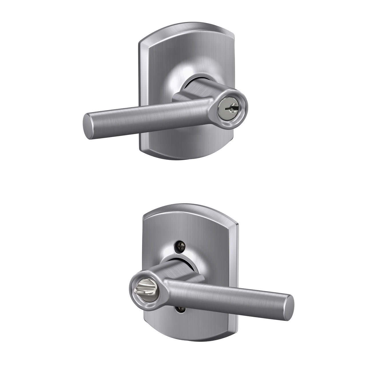 Broadway Lever Keyed Entry Lock with Greenwich Trim