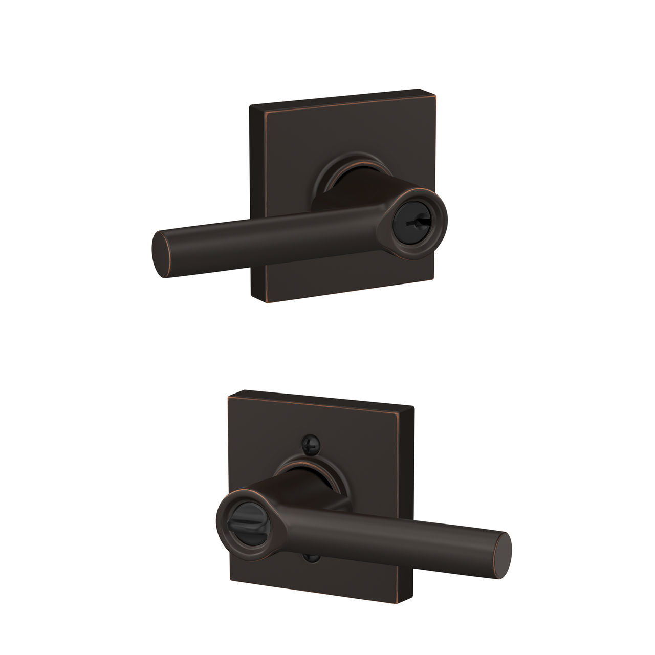 Broadway Lever Keyed Entry Lock with Collins Trim