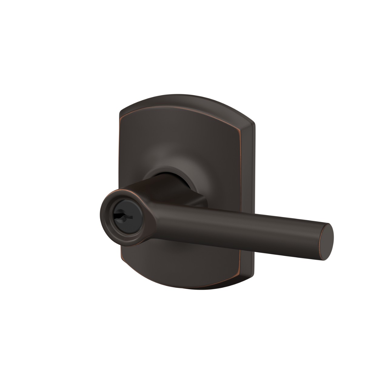 Broadway Lever Keyed Entry Lock with Greenwich Trim