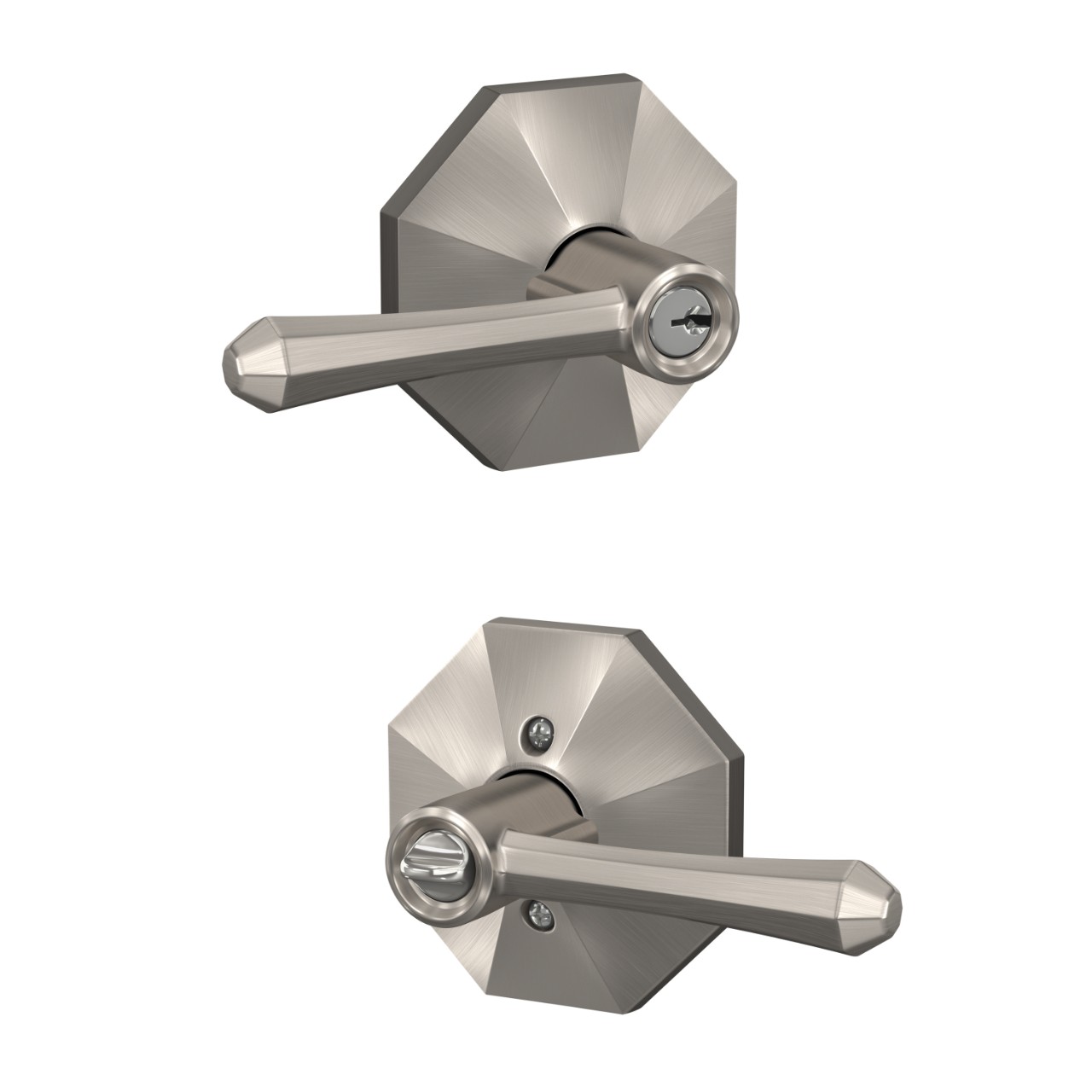 Dempsey Lever Keyed Entry Lock with Rosewood Trim