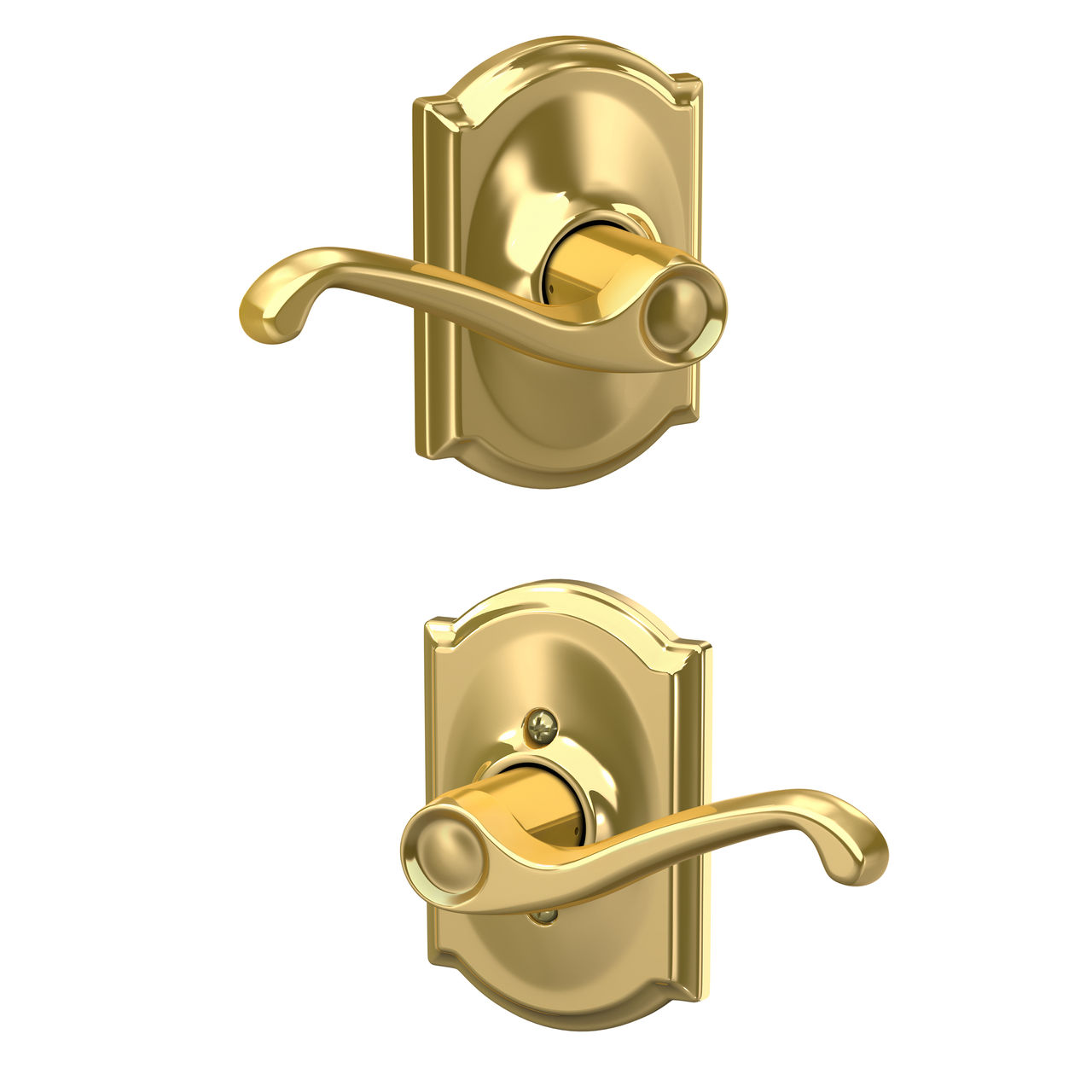 Flair Lever Hall & Closet Lock with Camelot Trim