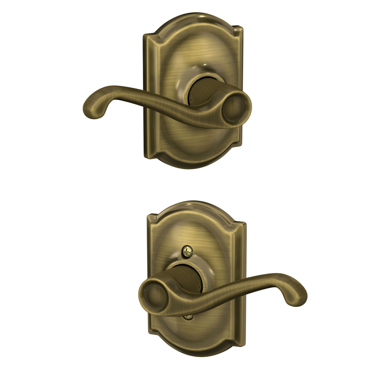 Flair Lever Hall & Closet Lock with Camelot Trim
