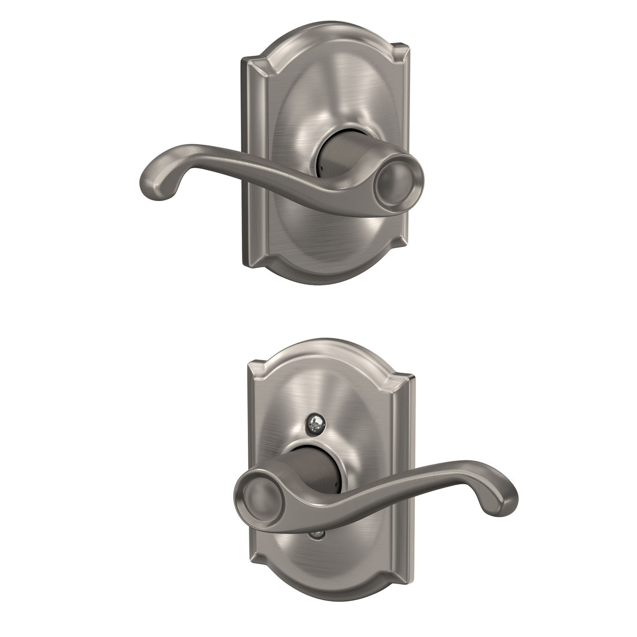 Flair Lever Hall & Closet Lock with Camelot Trim