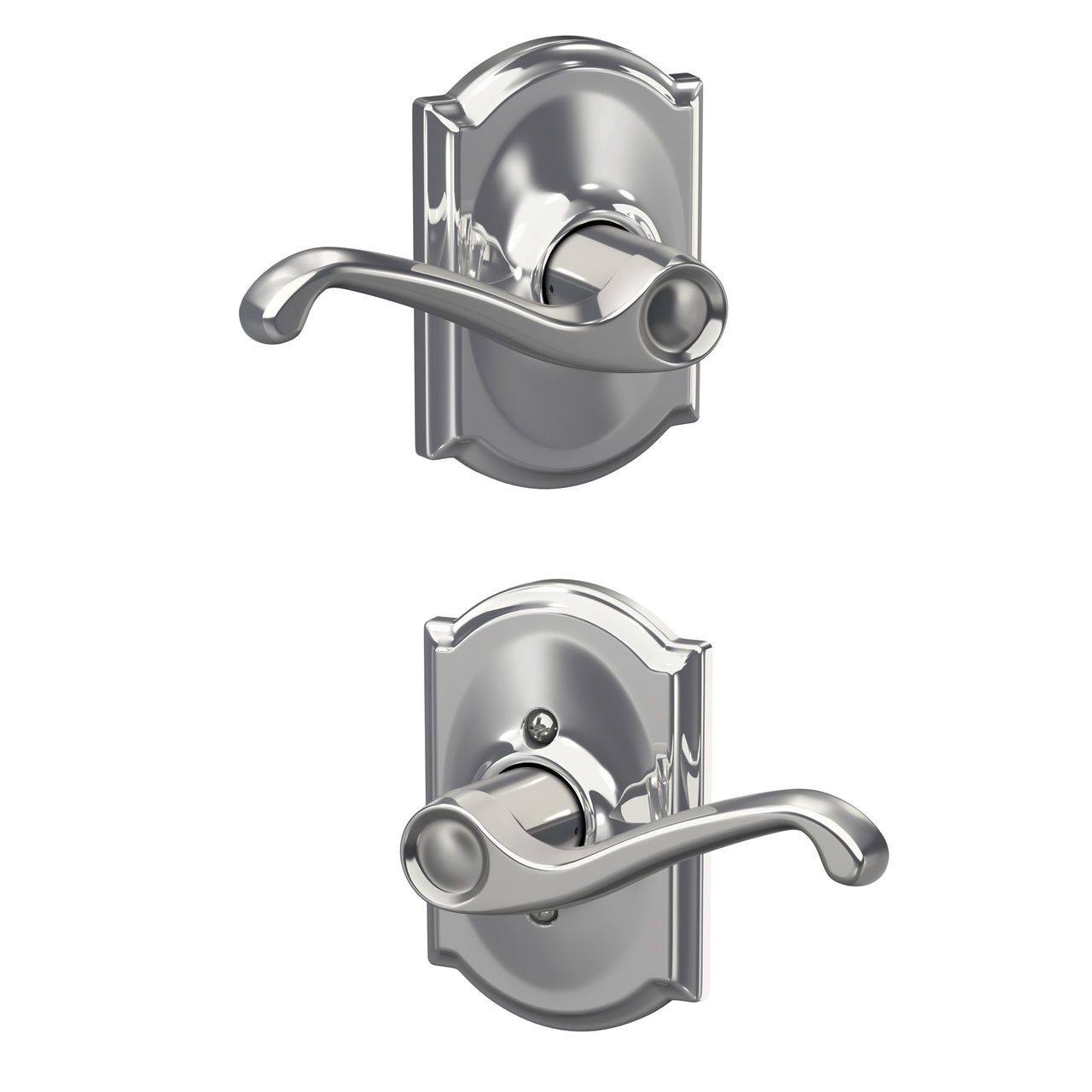 Flair Lever Hall & Closet Lock with Camelot Trim