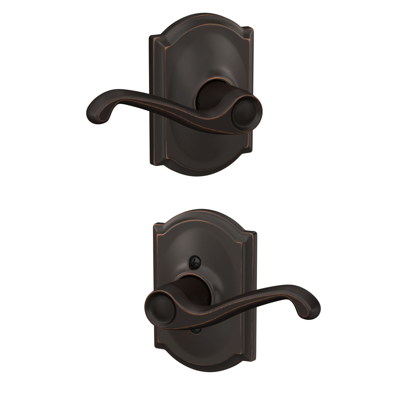 Flair Lever Hall & Closet Lock with Camelot Trim