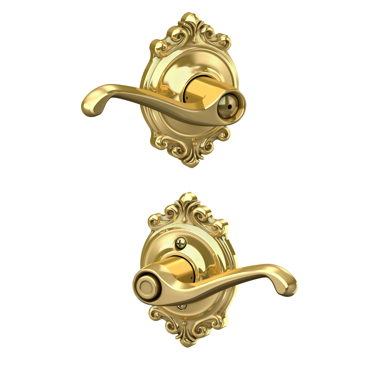 Flair Lever Bed & Bath Lock with Brookshire Trim