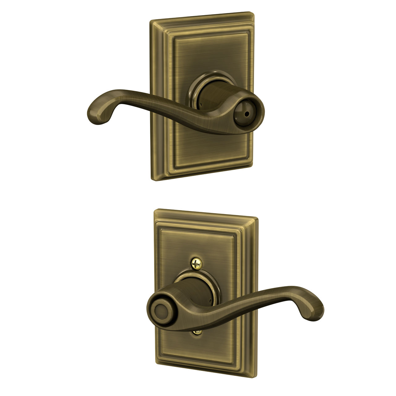 Flair Lever Bed & Bath Lock with Addison Trim