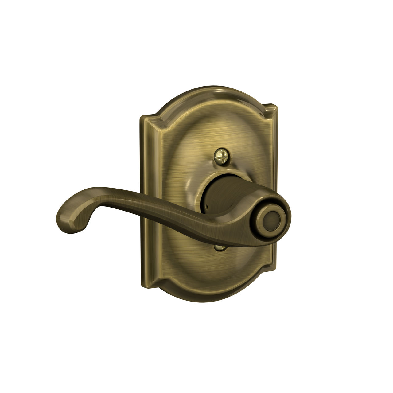 Flair Lever Bed & Bath Lock with Camelot Trim