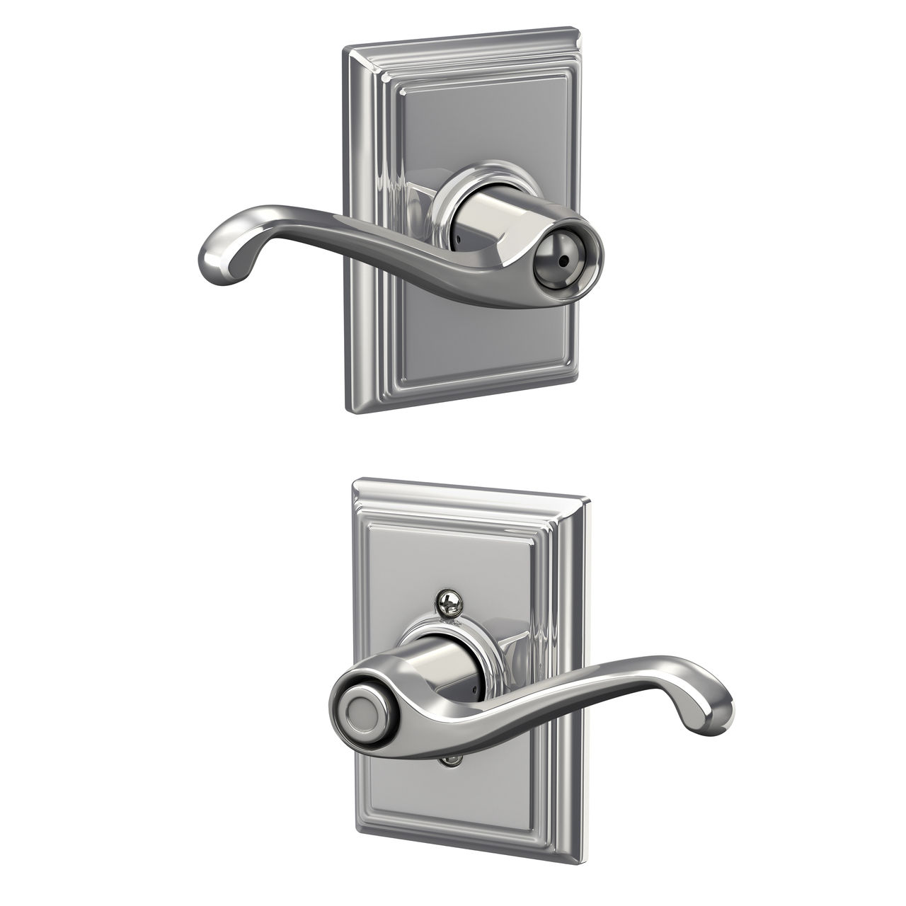 Flair Lever Bed & Bath Lock with Addison Trim