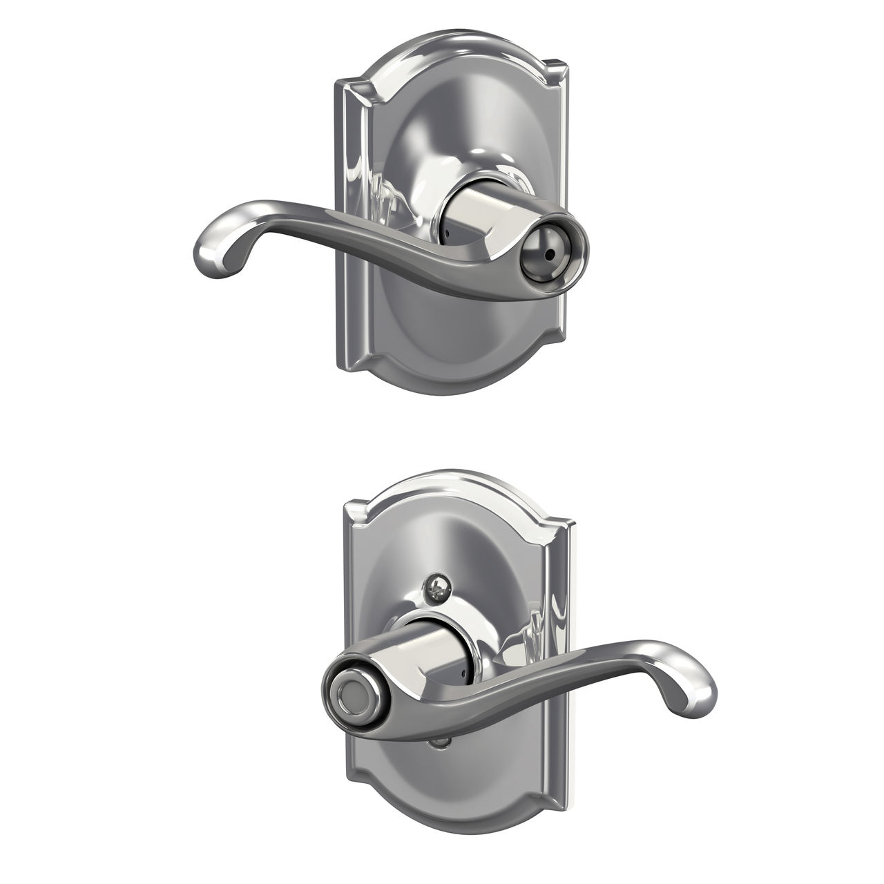 Flair Lever Bed & Bath Lock with Camelot Trim