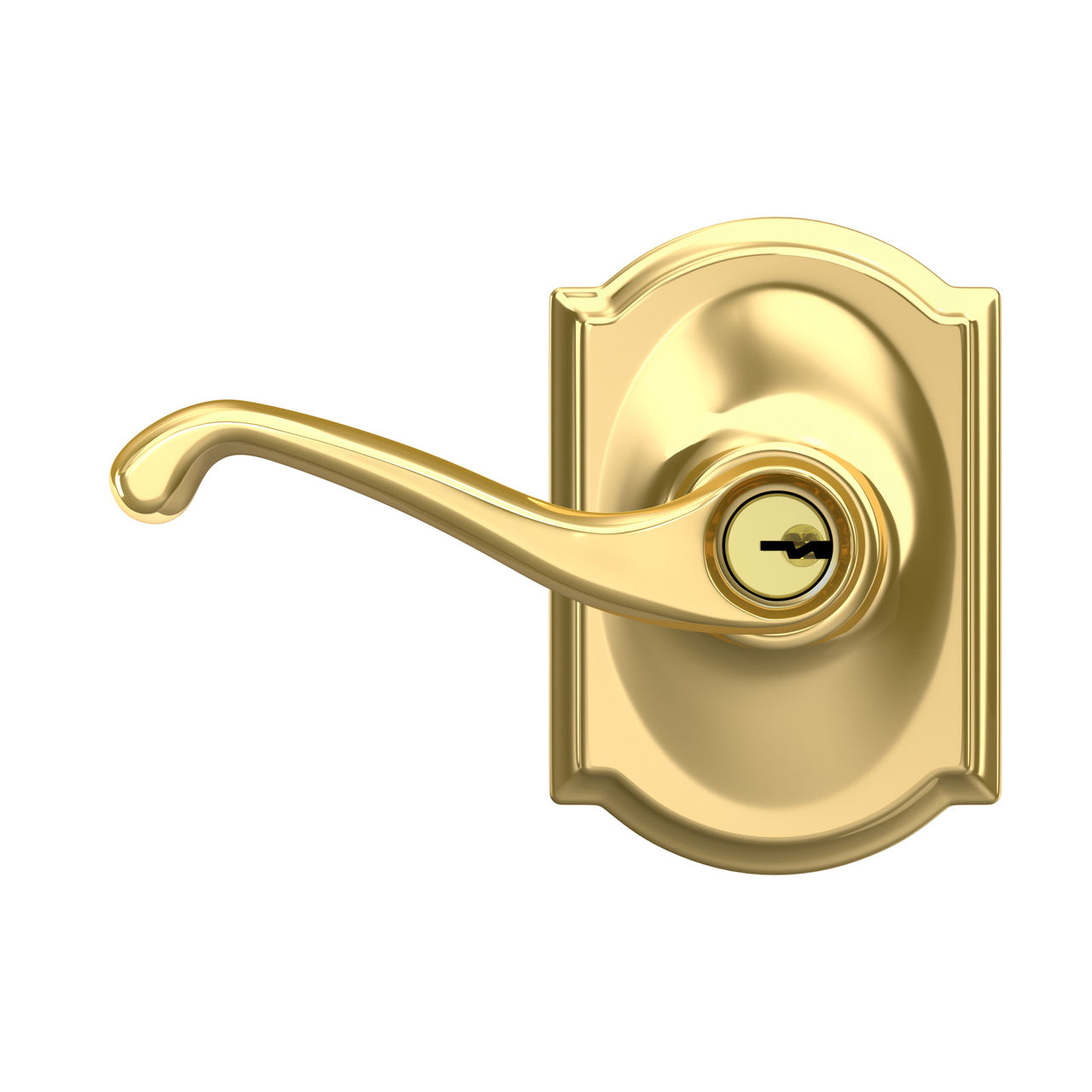 Flair Lever Keyed Entry Lock with Camelot Trim