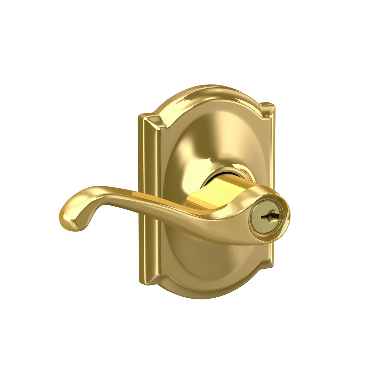 Flair Lever Keyed Entry Lock with Camelot Trim