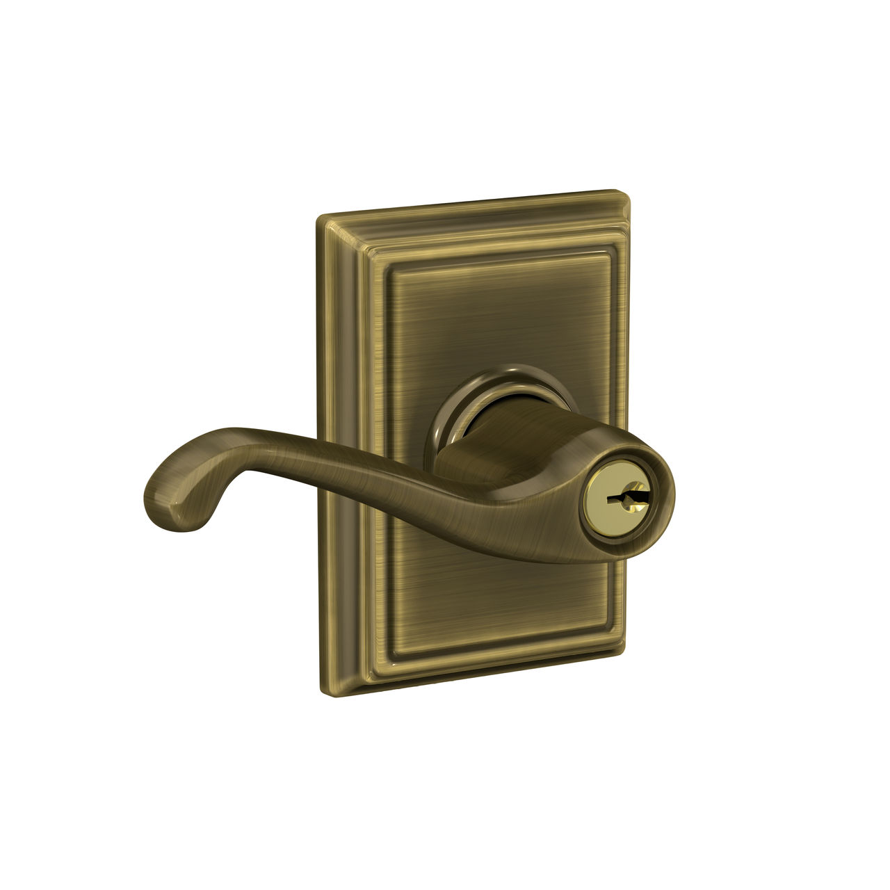 Flair Lever Keyed Entry Lock with Addison Trim