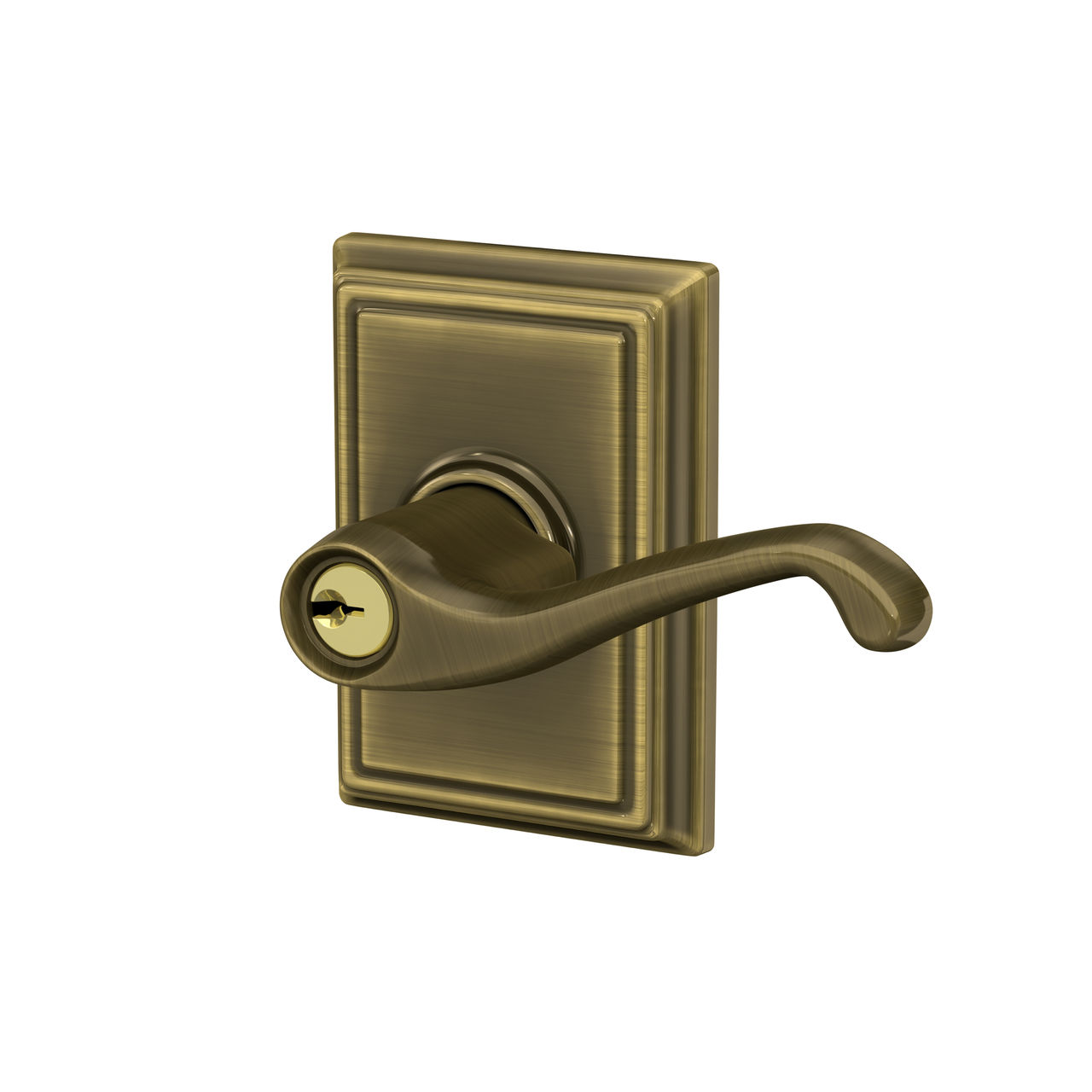 Flair Lever Keyed Entry Lock with Addison Trim