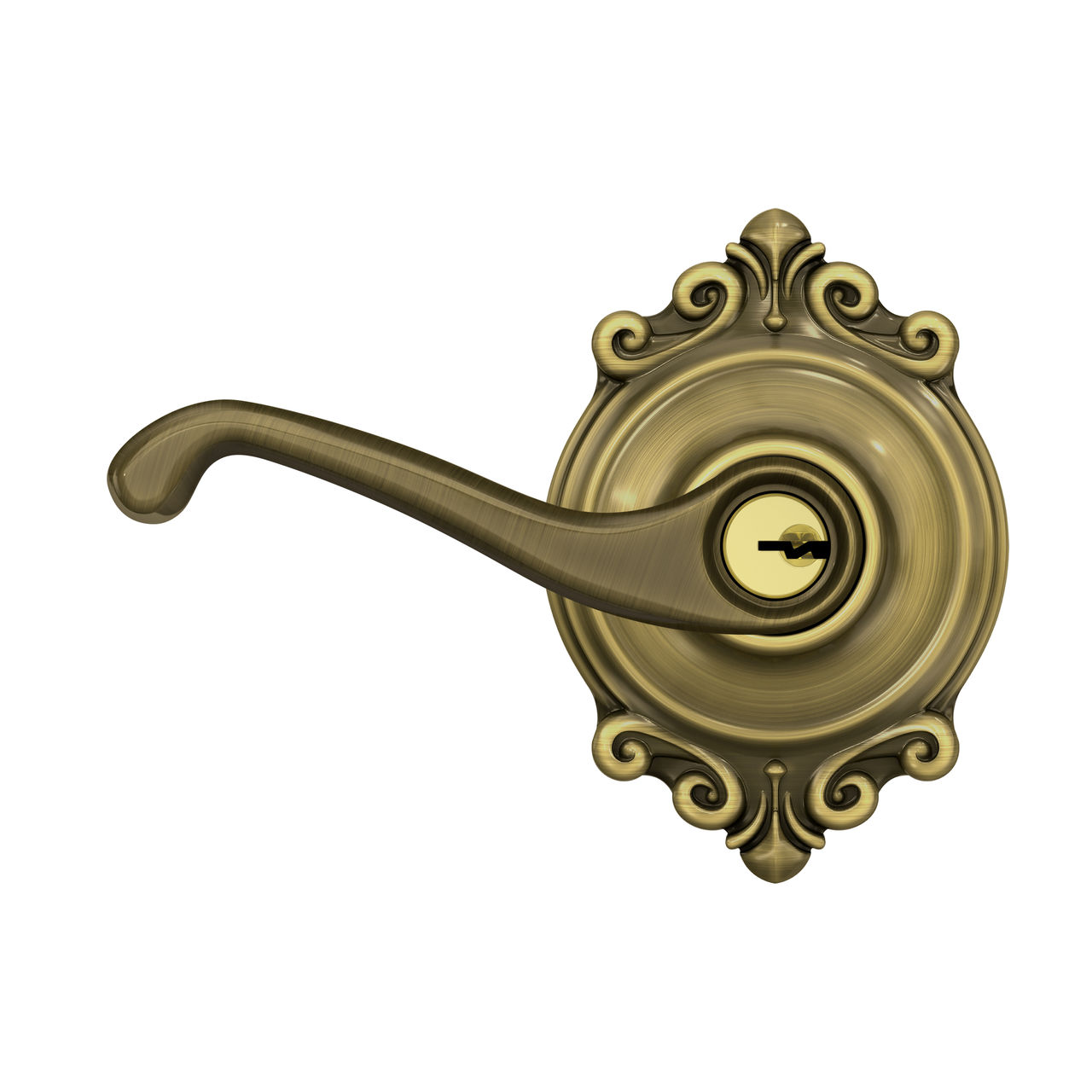Flair Lever Keyed Entry Lock with Brookshire Trim