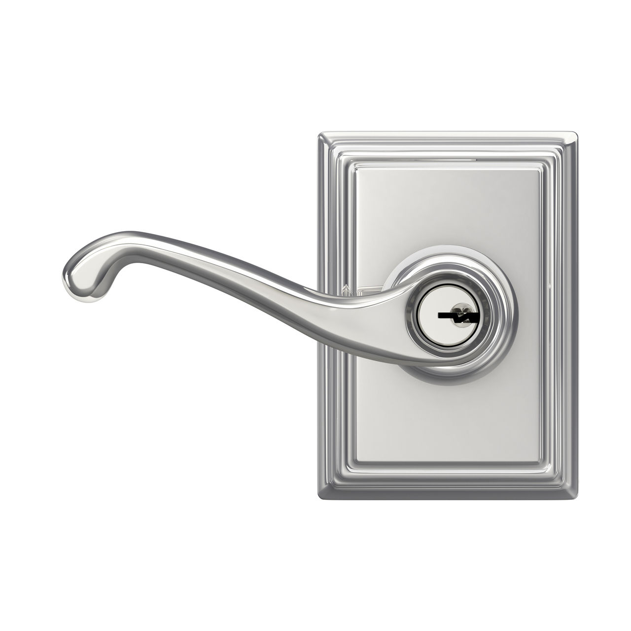 Flair Lever Keyed Entry Lock with Addison Trim