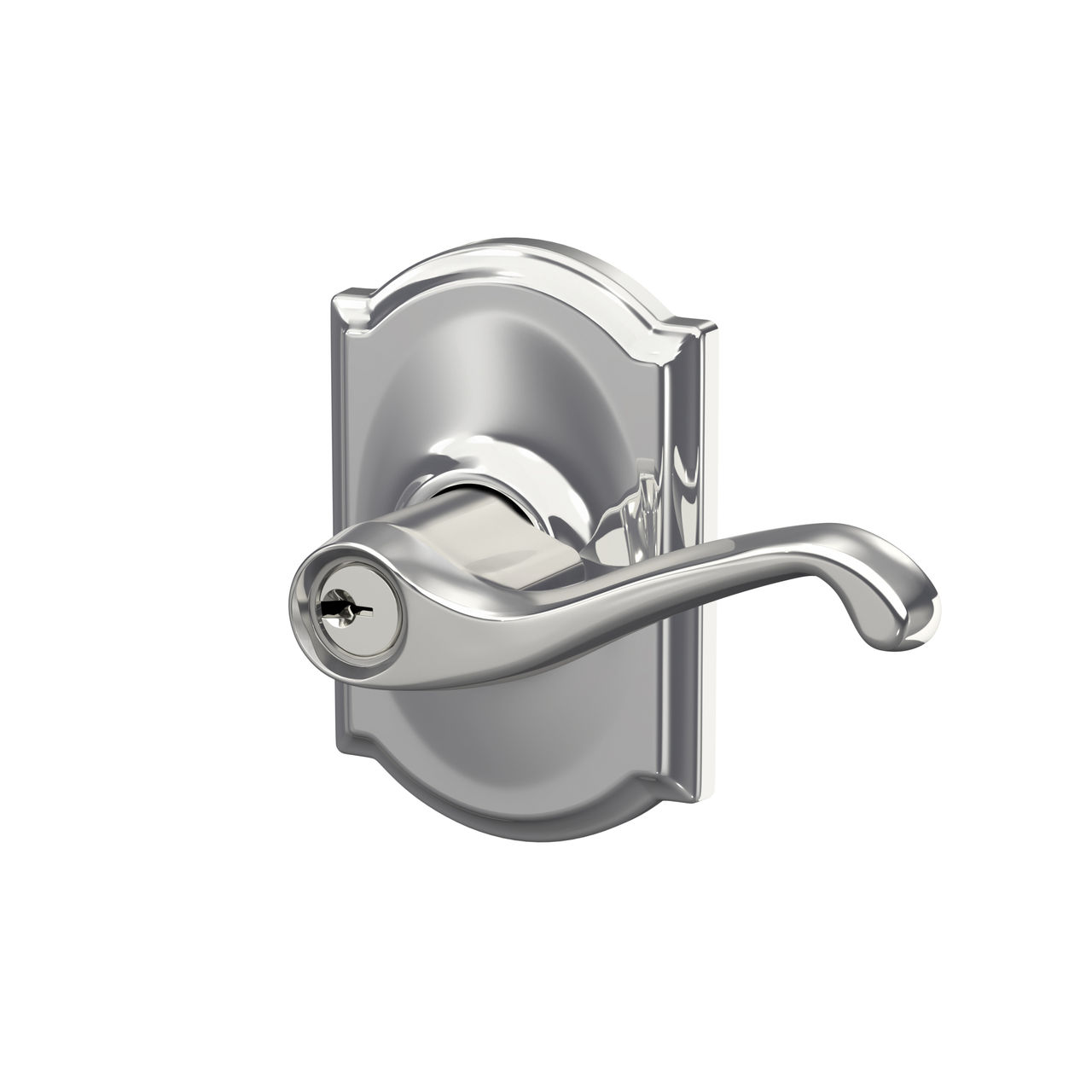 Flair Lever Keyed Entry Lock with Camelot Trim