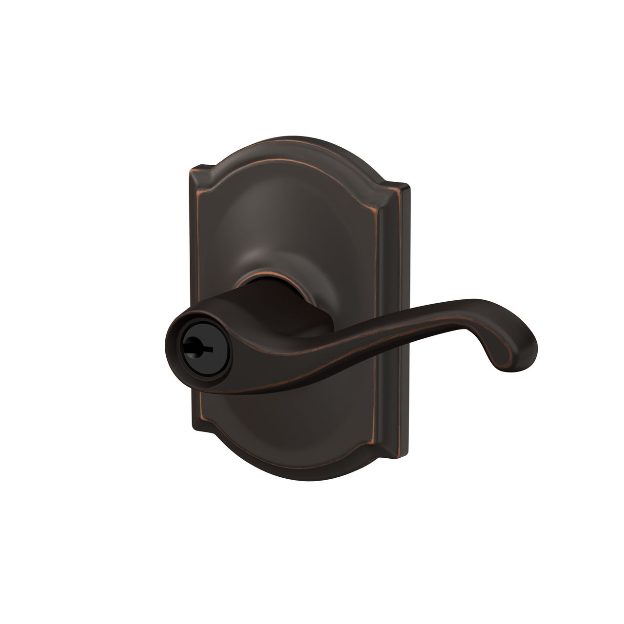 Flair Lever Keyed Entry Lock with Camelot Trim