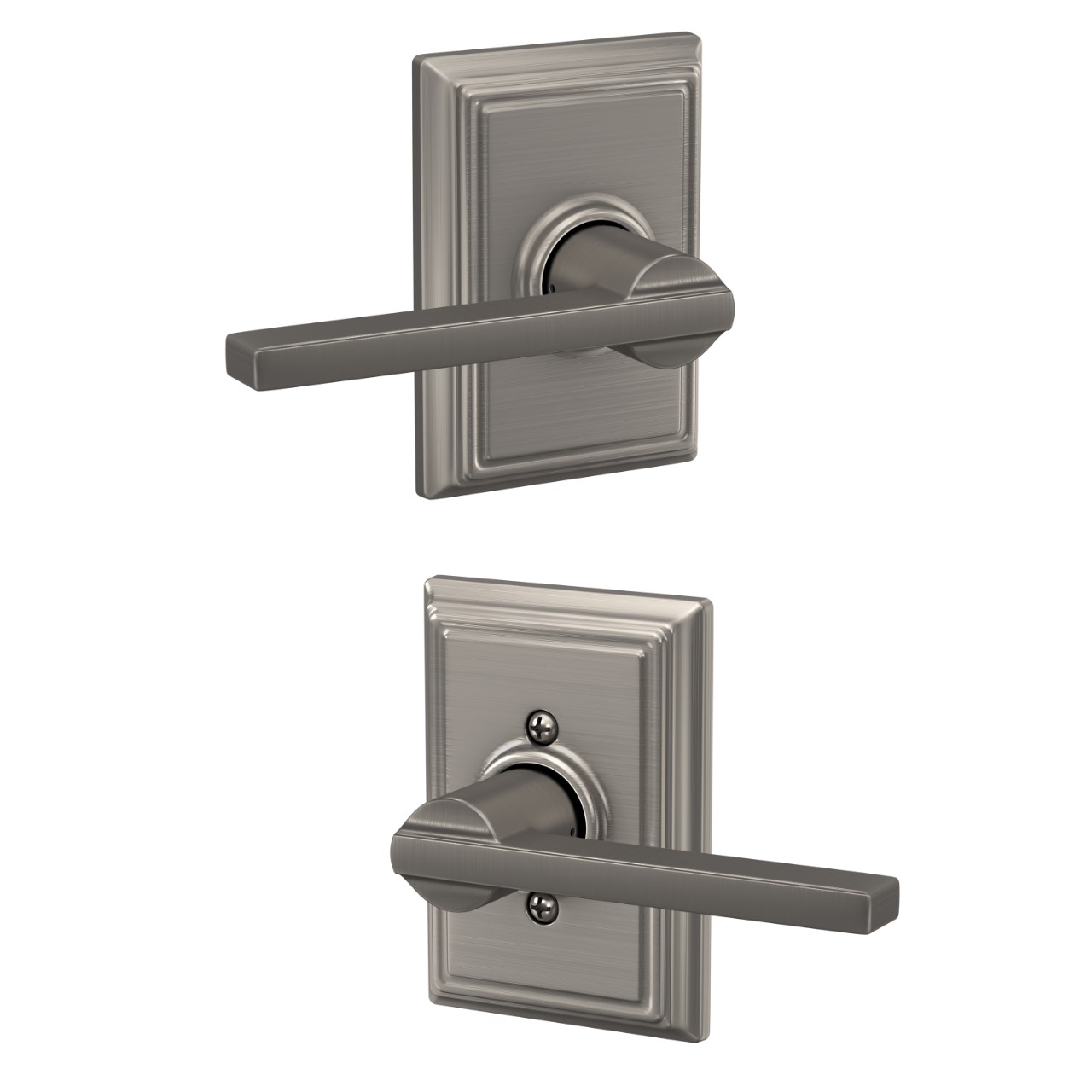 Latitude Lever Hall & Closet Lock with Addison Trim