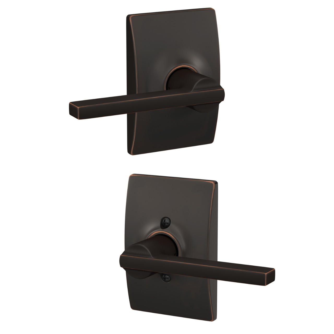 Latitude Lever Hall & Closet Lock with Century Trim