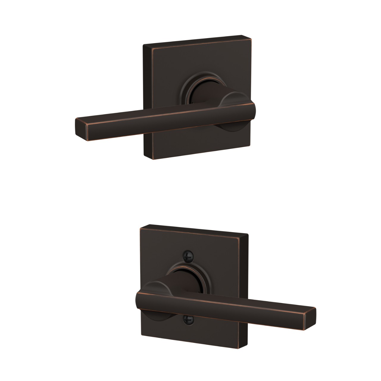 Latitude Lever Hall & Closet Lock with Collins Trim