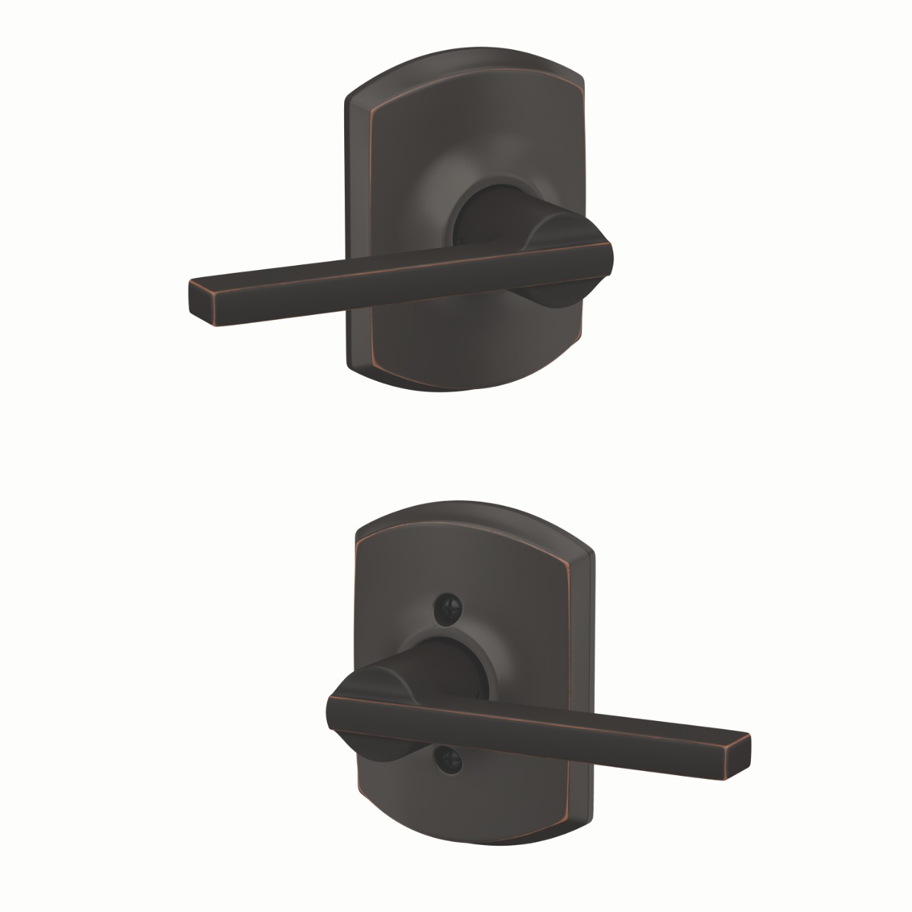 Latitude Lever Hall & Closet Lock with Greenwich Trim