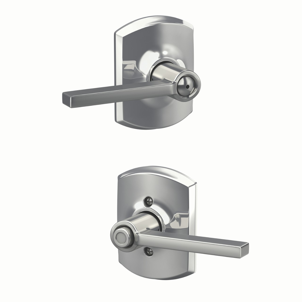 Latitude Lever Bed & Bath Lock with Greenwich Trim