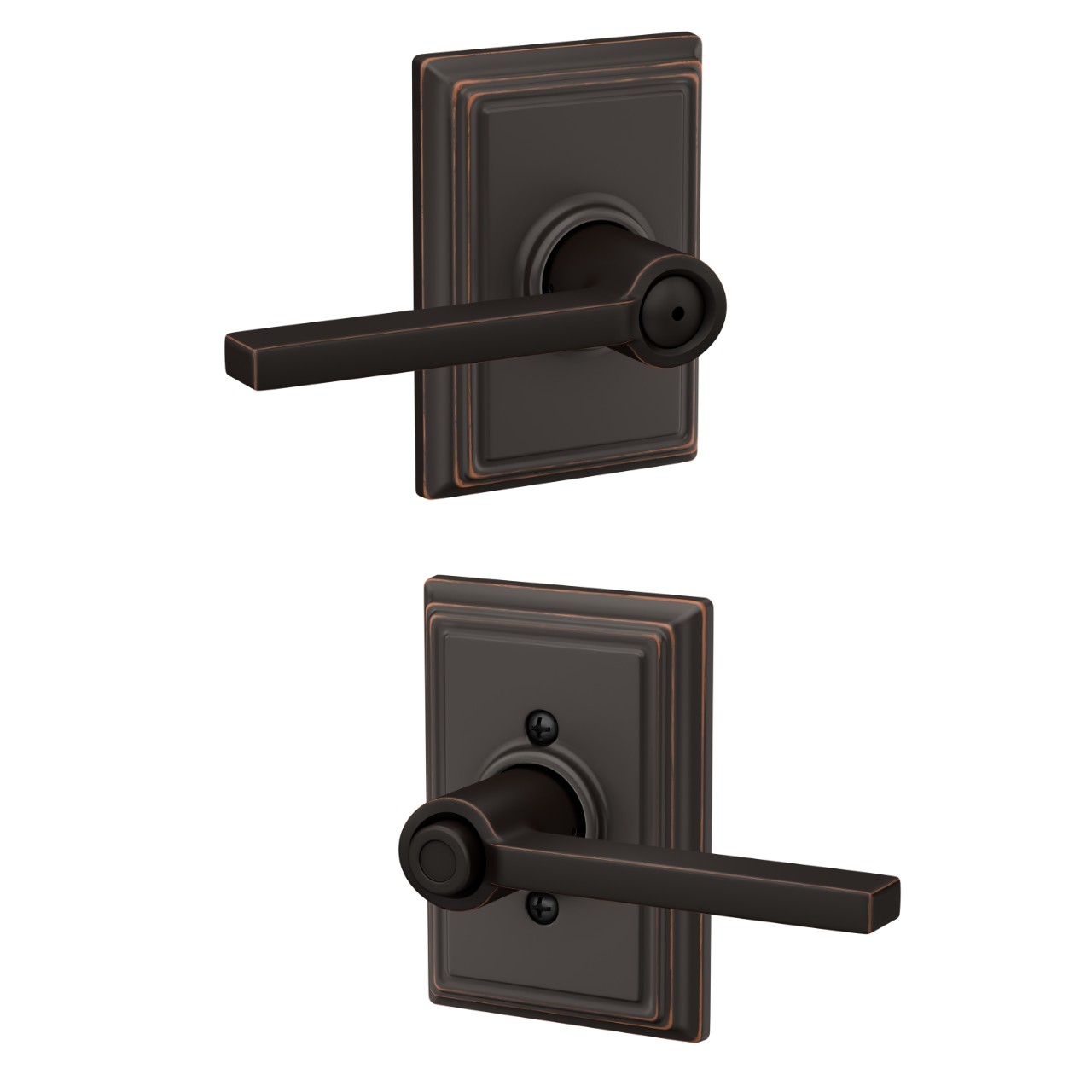 Latitude Lever Bed & Bath Lock with Addison Trim