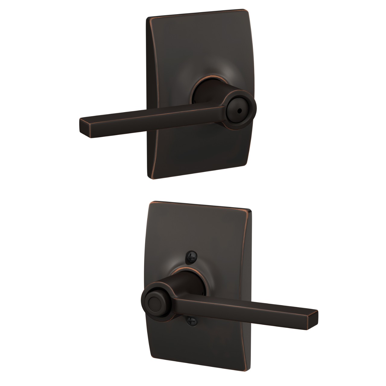 Latitude Lever Bed & Bath Lock with Century Trim
