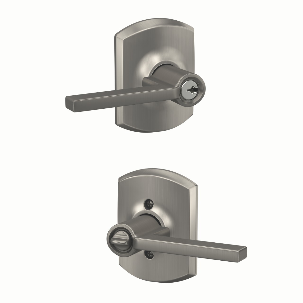 Latitude Lever Keyed Entry Lock with Greenwich Trim