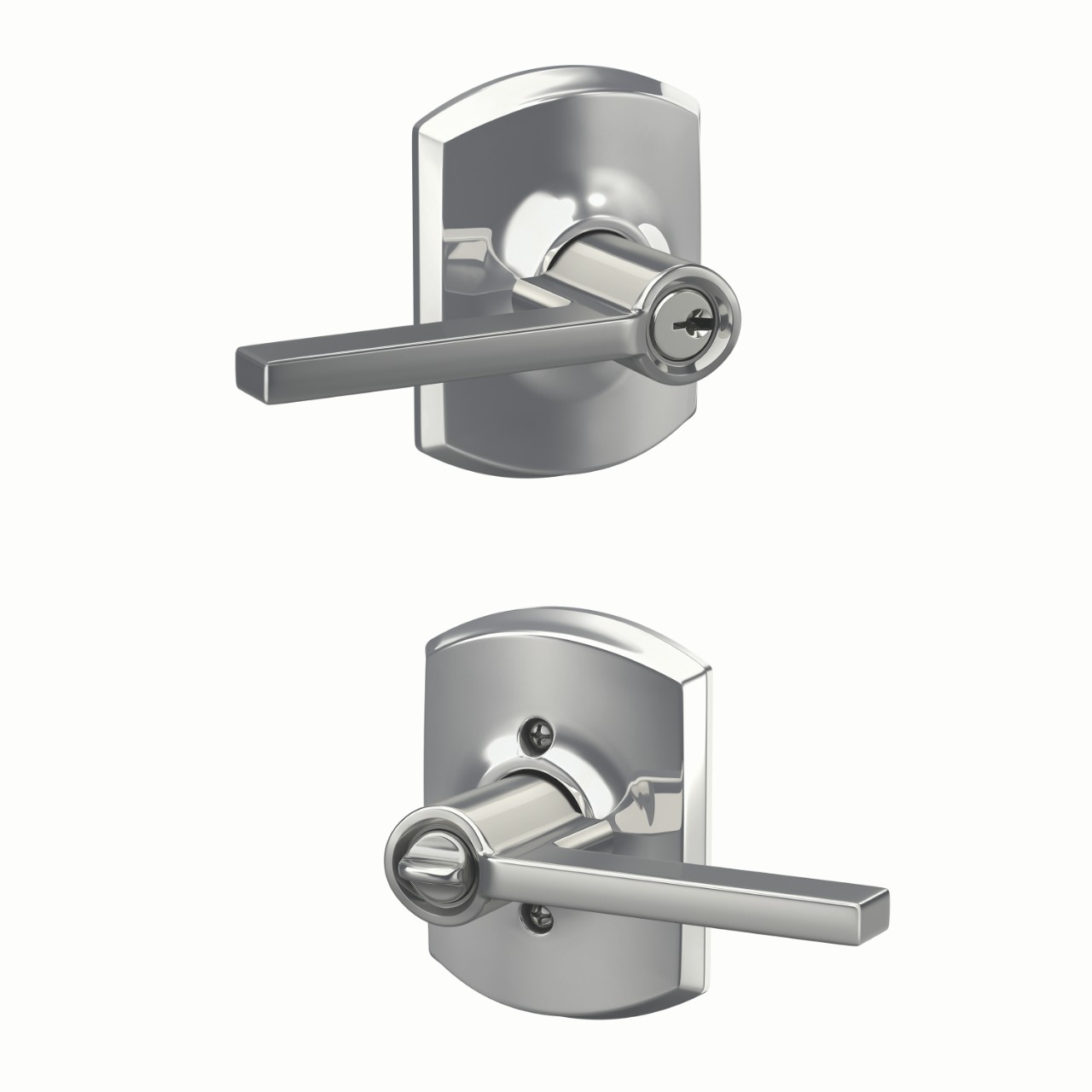 Latitude Lever Keyed Entry Lock with Greenwich Trim