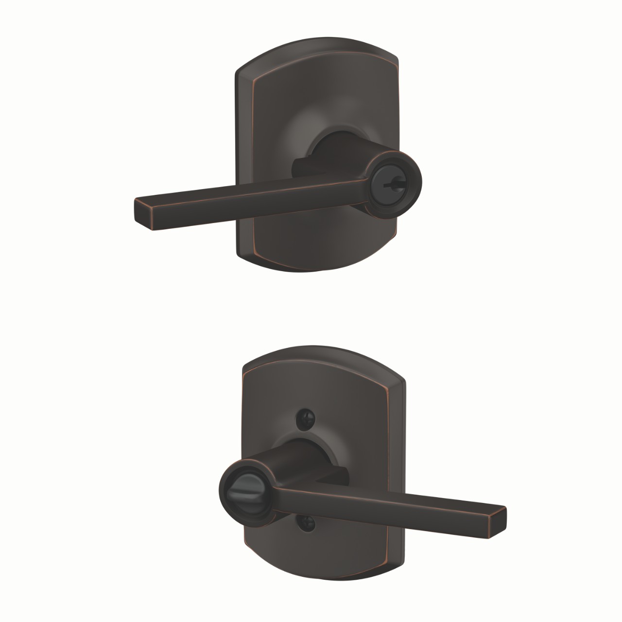 Latitude Lever Keyed Entry Lock with Greenwich Trim