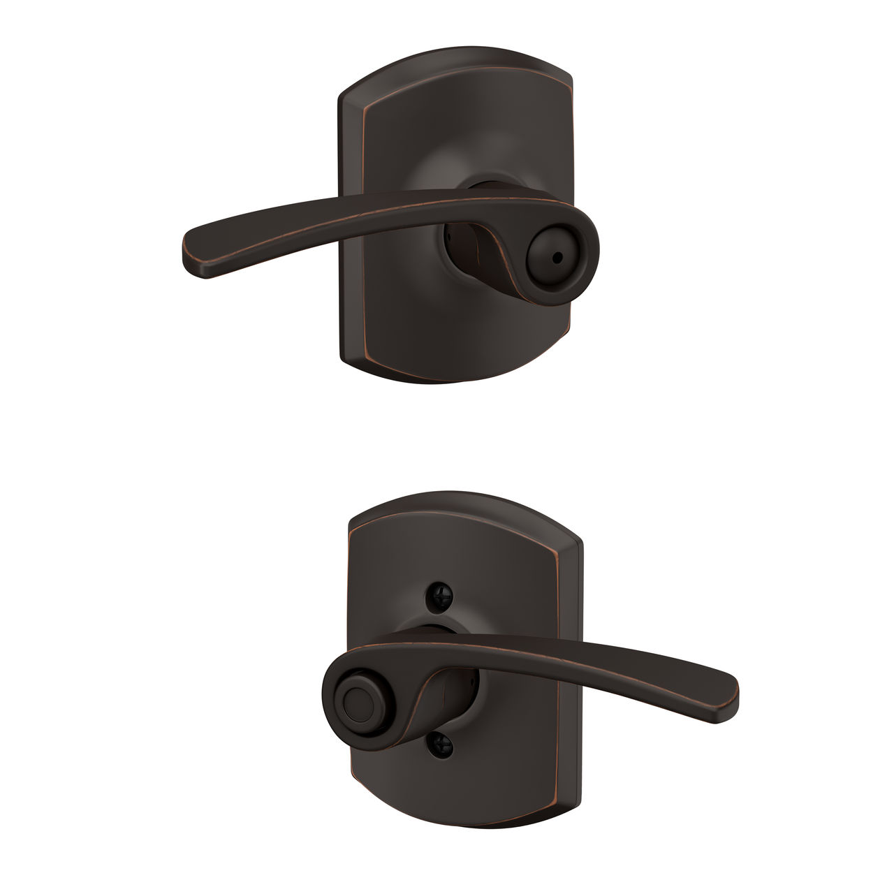 Merano Lever Bed & Bath Lock with Greenwich Trim