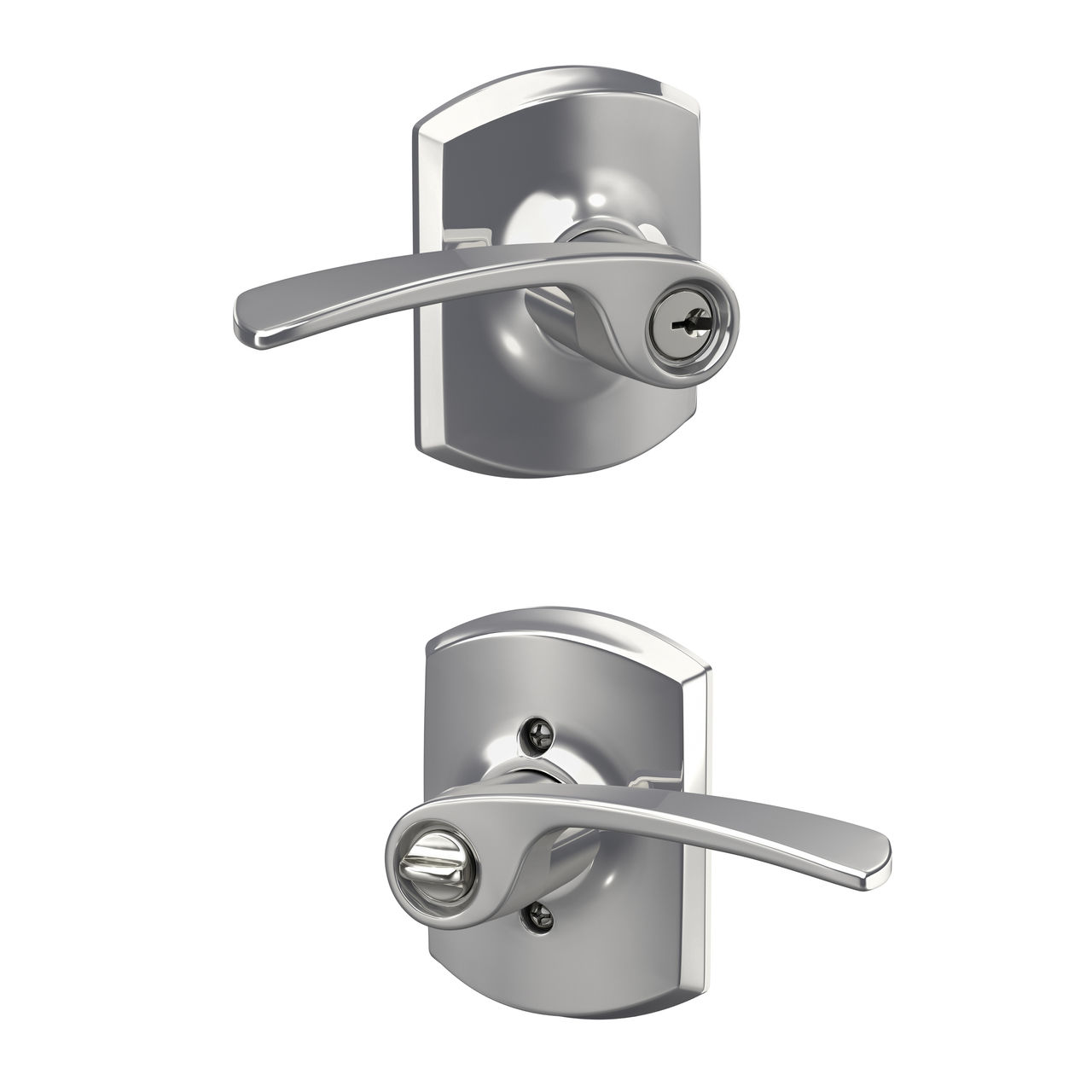 Merano Lever Keyed Entry Lock with Greenwich Trim