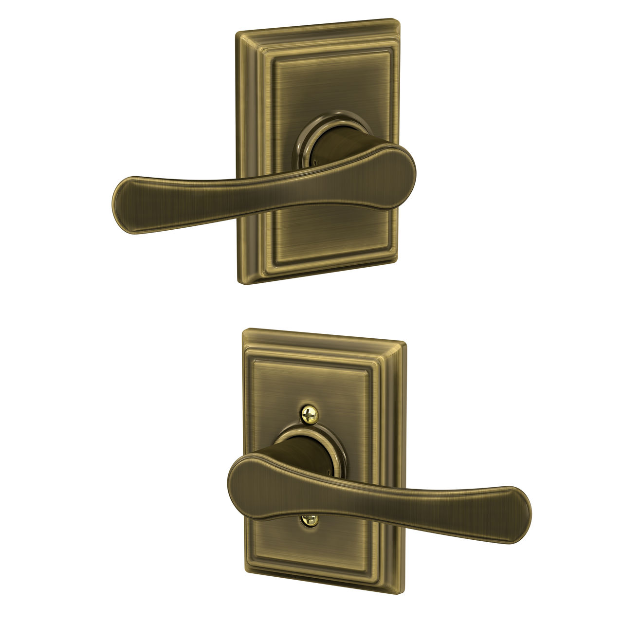 Avila Lever Hall & Closet Lock with Addison Trim